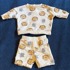 Three likes Lion Print Toddler Outfit set